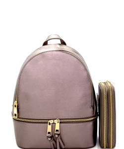 New Fashion Backpack with Wallet LP1062W PEWTER